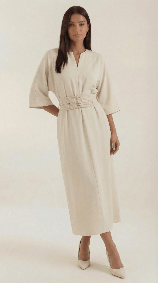 Aveline | Women’s Belted V-Neck Maxi Dress