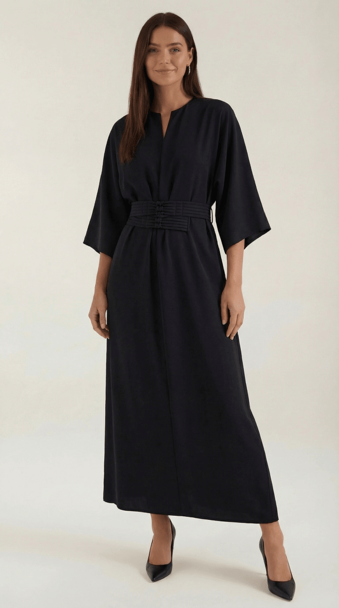 Aveline | Women’s Belted V-Neck Maxi Dress