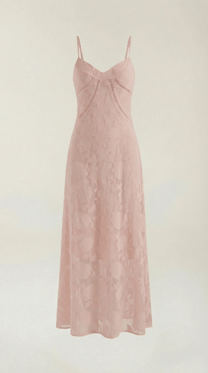 Evangeline | Women’s White Floral Jacquard Maxi Dress