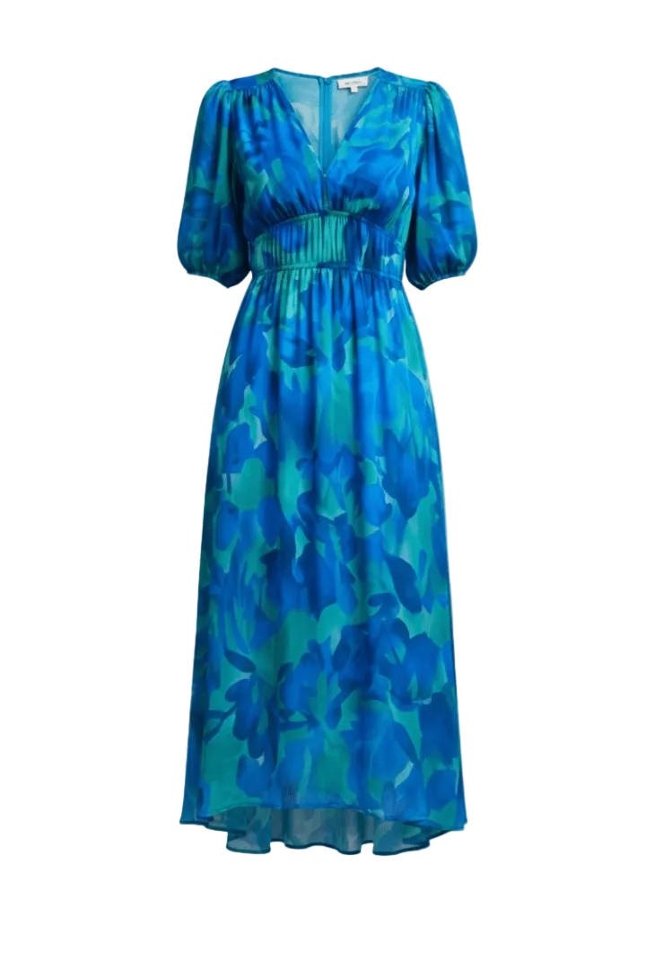 Blue floral dress on a light white background