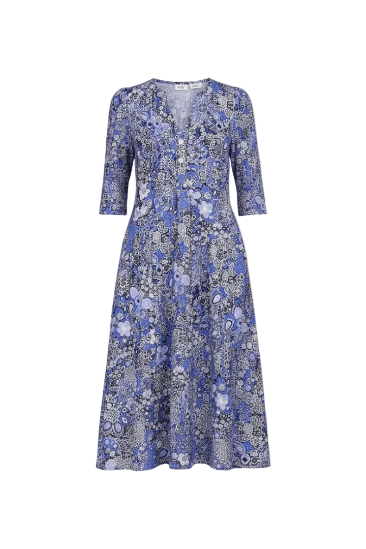 Blue floral dress on a light white background
