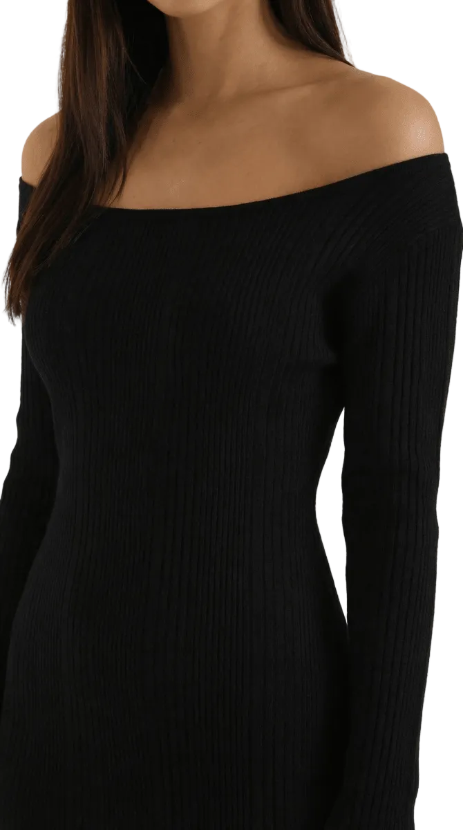 Valleria | Women’s Off-Shoulder Ribbed Bodycon Maxi Dress